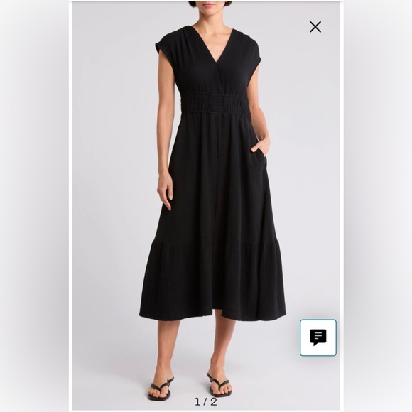 Joe's Jeans Black Midi Dress - Picture 1 of 2